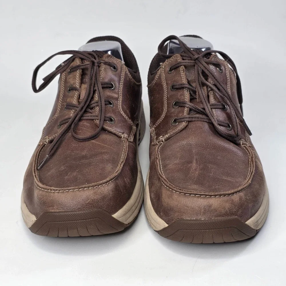 OrthoFeet Leo 428 Men's 12 D Medium Brown Leather Walking Shoes Comfort Casual